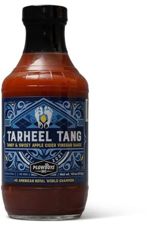 Plowboys Tarheel Tang BBQ Sauce – Carolina Style Sweet & Tangy Barbecue Sauce with Smoky Finish – Perfect for Pulled Pork, Chicken & Ribs (Tarheel Tang, Pack of 1)