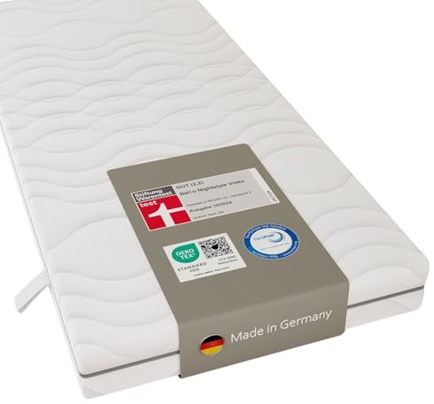 Sleepneo Nightstyle Visko Matratze 90x200 Höhe 18cm, 7-Zonen Viscoschaummatratze H2, Öko-Tex Zertifiziert, Made in Germany