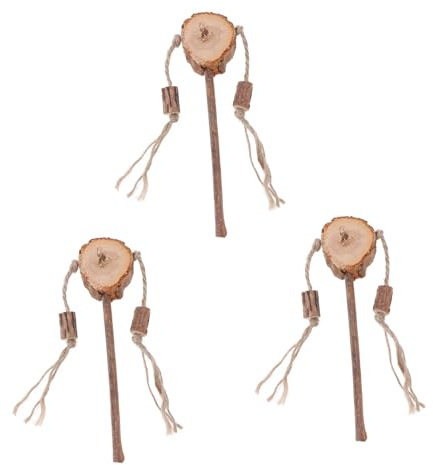 Milisten Lot De 3 Bâtons De Flirt pour Chat Jouets Interactifs en Bois Solide Jouet pour Broyer Les Dents du Chat pour Stimuler L'instinct Naturel