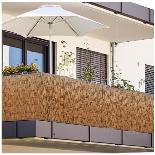 Recinzione naturale intrecciata a mano, traspirante, decorativa, per esterni, impermeabile, per giardino, 140 x 200 cm, soluzione perfetta per pareti del patio