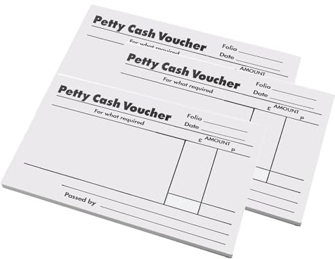 5 Star Petty Cash Pad - 80 Sheets Business Expense Tracking Cash Book, 160 Writing Sides Office Finance Organiser, Easy Tear Pages Record Keeping & Receipts Voucher for Office | Pack of 3