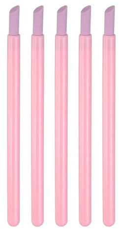 QUARKZMAN 5 Piezas Lima De Uñas De Piedra Pómez, Pulidor De Uñas De Piedra Pómez Quita Cutículas, Herramienta Profesional De Manicura Con Buffer De Cuarzo Para Cuidado De Uñas En Salón, Rosa
