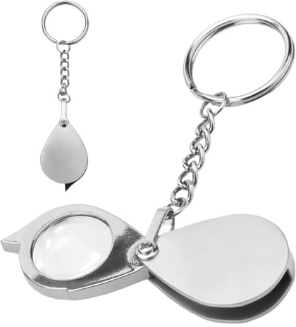 FIMWOLZ Lupa 30X con llavero metálico - lente de aumento compacta para lectura y trabajos detallados, lupas, leer, infantil, magnifying, glass, bolsillo, pocket