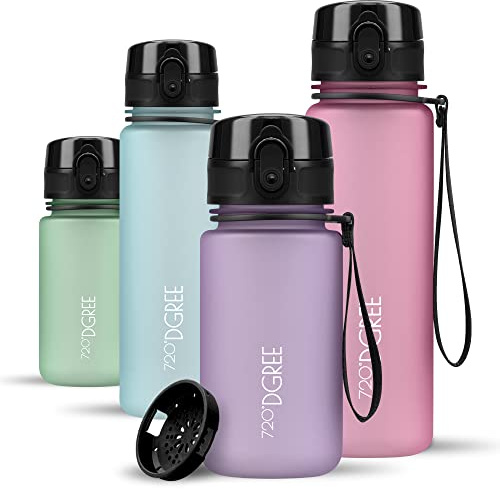 720°DGREE Water Bottle Kids 350ml “uberBottle“ softTouch +Sieve - BPA-Free Tritan, Leakproof, Reusable Drinking Bottle - Waterbottle for Children from 2 Years, Kindergarten, School, Playground, Sport