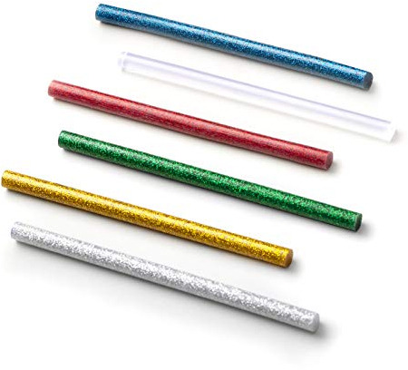 HOTO 20PCS Hot Glue Sticks, 6 Colors Mini Glue Sticks, Melt Glue Sticks for Crafting/DIY Arts/Sealing, 0.28 x 5 (7 x 127mm)