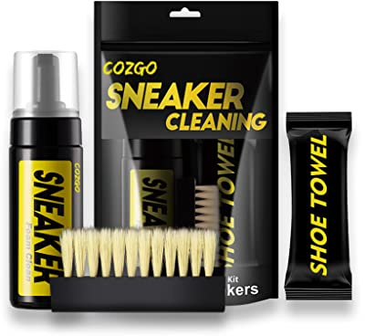 COZGO Shoe Cleaner Kit for Sneaker, Water-Free Foam Sneaker Cleaner 5.3Oz with Shoe Brush and Shoe Cloth,Work on White Shoe,Suede,Boot,Canvas,PU,Fabric,etc