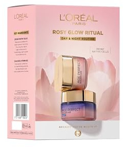 L'Oreal Paris Rosy Glow Ritual Giftset; Day and Night Moisturiser to Deeply Moisturise, Formulated with Peony Native Cells + Calcium B3, Rosy Fortifying Day Cream & Night Cream, Day & Night Routine