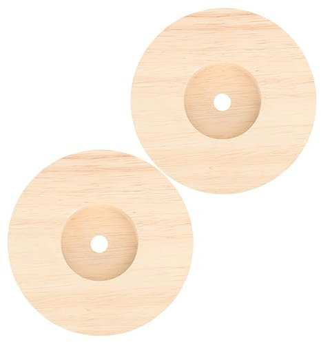 Zerodeko Base Per Lampada in Legno Fai Da Te Rotonda Supporto Stabile Per Lampada Da Tavolo 12X12X2 Cm Accessorio Versatile Per Casa E Ufficio