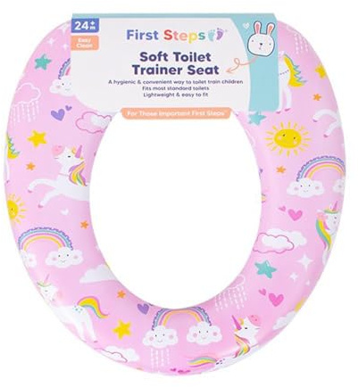 YöL Pink Unicorn Kids Toilet Seat Soft Trainer Padded Bathroom Easy Clean Sea Life Design 2 Years+