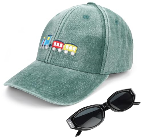 Gorra Beisbol Niños Sombrero Gafas de Sol Verano Gorra Trucker Negro Verde para Bebé Niña Niños Pequeños 3-8 Años