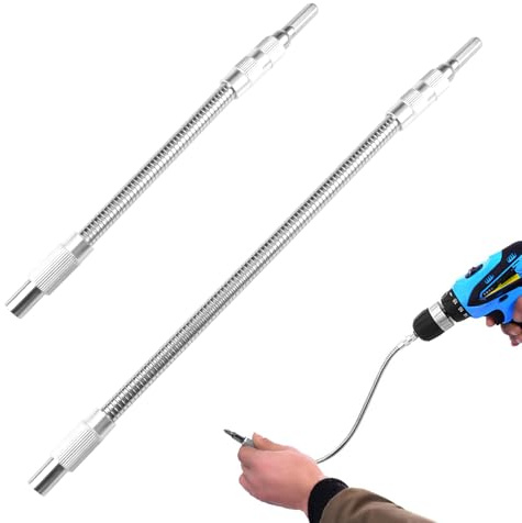2 Pezzi Prolunga Snodo per Avvitatore Angolare, Prolunga Avvitatore, Snodo per avvitatore, Albero Flessibile per Trapano per Avvitatore e Trapano, 1/4 Gambo Esagonale, 300 mm e 200 mm