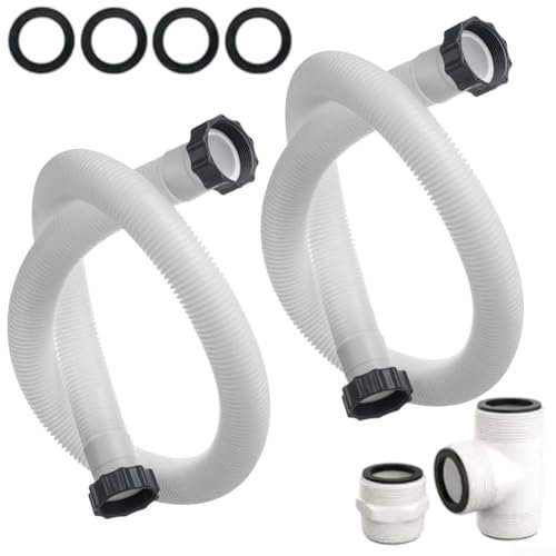 Yhenlovtt Set di tubi flessibili per pompa filtro piscina con connettore splitter a T diametro 1,5 pollici kit tubo per piscina compatibile con piscine fuori terra