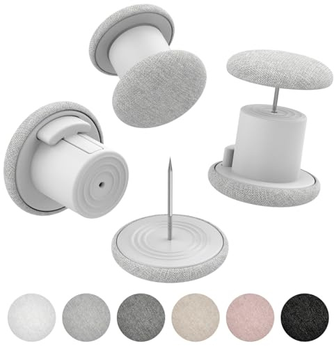 MAICOBI Duvet Pins and Clips – Double-Sided Fasteners to Secure Comforter in Cover, Soft Linen Duvet Cover Clips for Quilts, Cushions, and More (6, Light Gray)