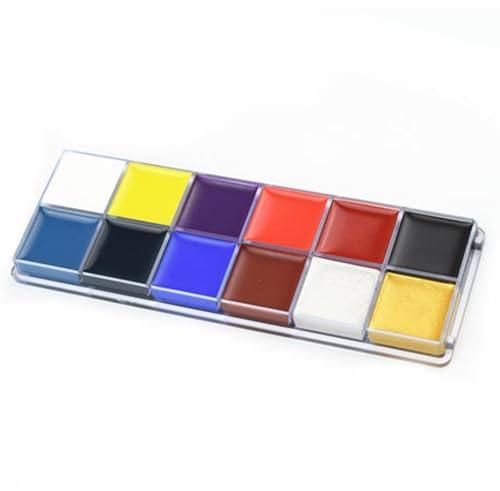 TARSHYRY Body Painting Palette 12 Colors Washable Face Paint Kit For Halloween Costume Party Dance Event