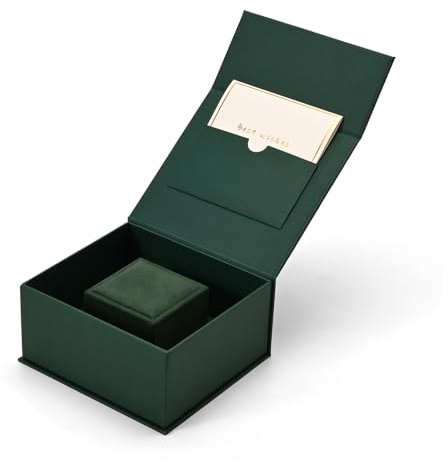 Papten Coffret cadeau pour bague grise avec emballage gratuit et carte de vœux - Ensemble de boîte à bagues de Saint-Valentin