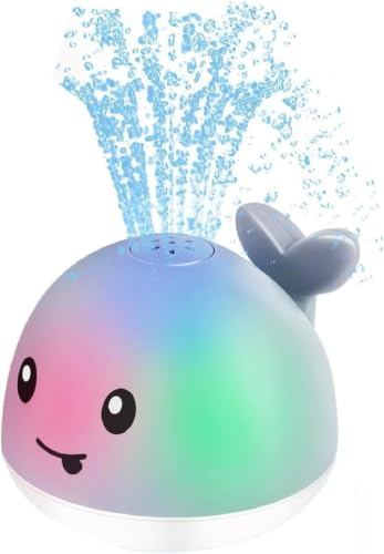 Whale Bath Toy Sprinkler CEJOHD Light Up Bath Toys for Kids Ages Infant Baby Bath Toys 18+ Months Boys Girls Baby , Toddler Bathtub Pool Toys (GREY)