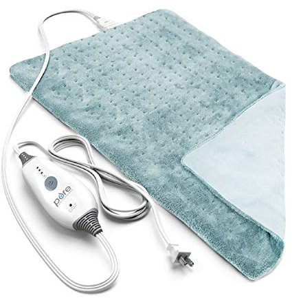 Pure Enrichment PureRelief Deluxe Heating Pad (12 x 24), Full Body Therapy Pad with 4 InstaHeat Settings, Soft Machine-Washable Microplush Fabric and 2-Hour Auto Safety Shut-Off (Sea Glass)