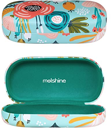 molshine hartes Sonnenbrillenetui, klassisches, farbenfrohes und großes Hartschalen-Brillenetui,das Etui ist gleichzeitig leicht und tragbar-(Grün)
