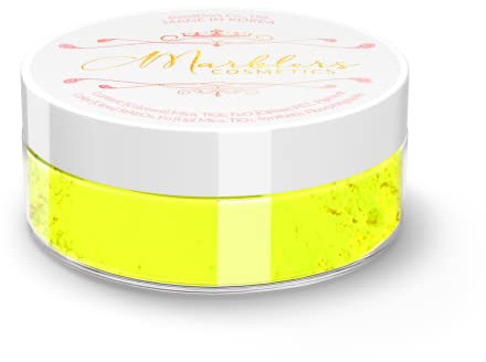 MARBLERS Cosmetic Grade Fluorescent Mica Powder [Neon Yellow] 0.11oz (3g) | Matte | Non-Toxic | Vegan | Cruelty-Free | Eyeshadow, Nail Polish, Nail Art | Festival, Rave & Party Makeup | Body & Face