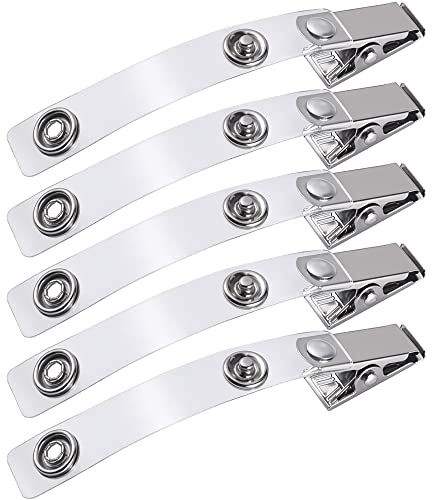 5 x WEBBOMB® ID-kortshållare, fästklämmor, stark krokodilklämma, ID-bricka, roterbar, flexibel fästklämma för id-korthållare, kortfodral och namnskyltshållare