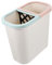 OKUMEYR Sorting trash can rubbish bin garbage pail trash can kitchen dual compartment Wastebasket waste paper basket garbage can recycle bin bucket office white two grids plastic