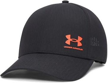 Under Armour Men's Iso-Chill ArmourVent Adjustable Hat, (003) Black / / Venom Red, One Size Fits Most