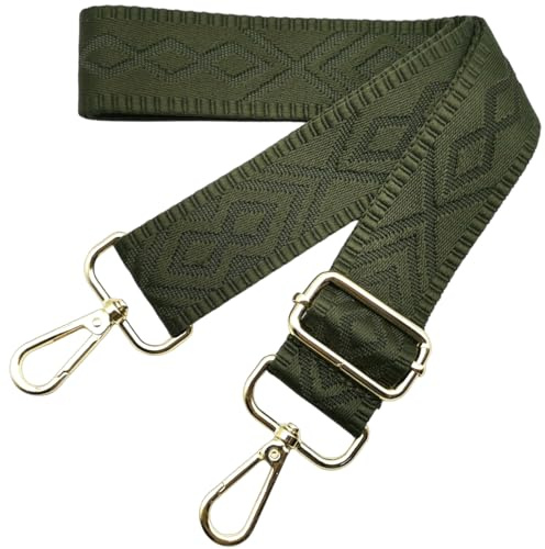 Correa para Bolsos Bandolera de Mujer Anchos Ajustables Correas para Bolsos-3.8cm, Intercambiable Correa de Hombro con Hebillas Oro para Bolsa de Hombro DIY (Verde Militar) 21