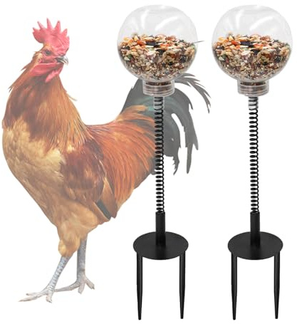 Dnoifne 2 Pack Chicken Peck Toys – Swinging Slow Feeder Enrichment Toy for Chicks, Hens, Poultry, Ducks, Parrots & Birds – Chicken Coop Accessories Toys for Pecking & Foraging