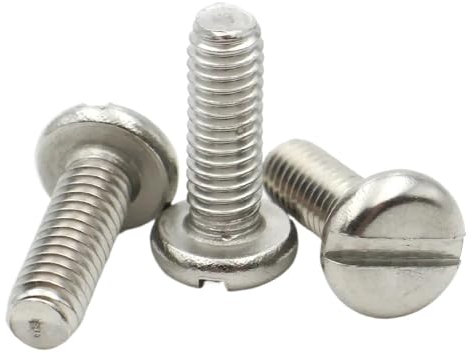 AYYSSM Slot Column Round Cheese Head Screws M3 M4 M5 M6 M8 M10 304 A2-70 stainless steel Slotted Round Head Screw Bolt(6mm,M4 (10Pcs))