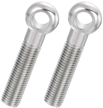 PATIKIL 2 Pc M20x100mm Bullone Ad Occhio Girevole Con Spalla 304 Acciaio Inox Metrico Filettatura Mezza Filettatura Occhio A Forma Di Pesce Foro Scanalato Bullone Di Sollevamento(Argento)
