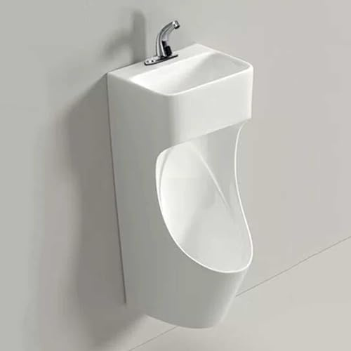 Urinal aus Keramik mit integriertem Waschbecken und Schlauch, ideal für Outdoor, Garage, Hotel, öffentliche Badezimmer