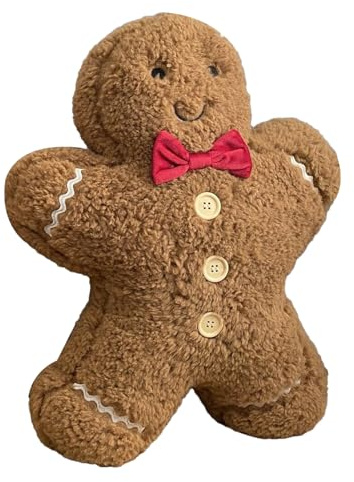 Gingerbread Man Pillow - Gingerbread Man Plush Christmas Decoration - Pillow Doll, PP Cotton Filling, Soft Feel, Can Be Used As Toys, Christmas Home, Bed, Sofa Cushions or Decorations, male