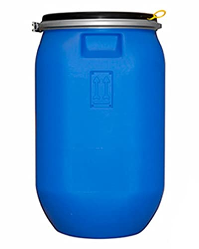 HELGUEFER - Bidon 60L Azul con Cierre Ballesta | Garrafa Plastico PEHD | Uso Alimentario y ADR | Bidón de Agua Óptimo, Fácil de Usar, Cierre Hermético | Garrafa Resistente y Apilable