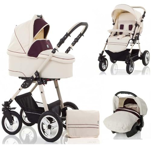 Kinderwagen-Set Leo 4 in 1 inkl. Sportsitz, Autositz und Zubehör - 16 Teile - in 13 Farben