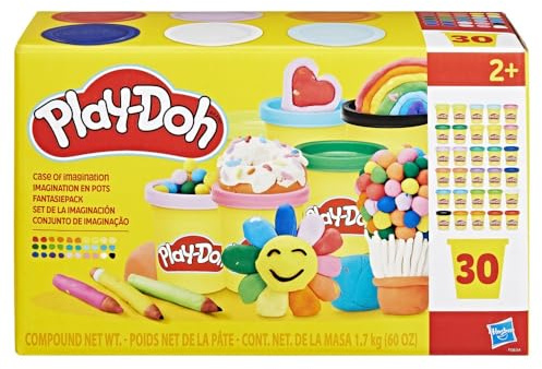 Play-Doh Imagination en Pots, Pack de 30 Pots de Pâte à Modeler, Jouets pour Enfants