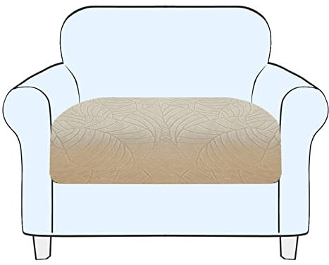 SHUOJIA Sofa Seat Cushion Cover Stretch Cushion Covers Non-slip Slipcover Cover for Sofa Seat Cushions Seat Couch Cover for Pets & Kids (Cream Color,Large-1-Seater)
