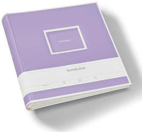 Semikolon 370029 Jumbo Album - 30x30 cm, 100 Seiten cremefarben, für 10x15 Fotos, mit Pergaminpapier - lilac silk lila