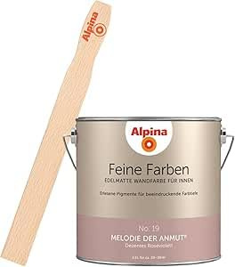 Alpina Feine Farben inkl. Rührstab – No. 19 Melodie der Anmut – edelmatte Innenfarbe - Wandfarben für einzigartige Farbwirkungen und Raumstimmungen – Dezentes Violett - 2,5 Liter