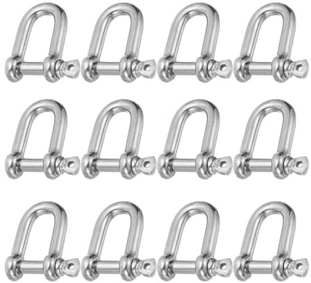 kippen 1207AX Lot de 12 manilles droites en forme de D en acier galvanisé. Dimensions : 6 mm.