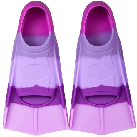 Foyinbet Kids Swim Fins,Short Kids Fins Youth Swimming Flippers for Lap Swimming Training for Children Girls Boys Beginners XS