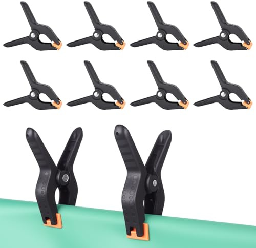 OTraki 8 Pezzi Fermagli a Molla Nylon,4 Pollice Grandi Morsetti a Molla Pesanti, Morse da falegname con Ganascia Mobile, Morsetti in Mussola di Plastica Resistente per Falegname, Foto Studio Progetti
