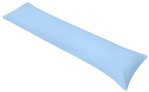 Cuscino Per Dormire Laterale in Microfibra Morbida, Supporto per Testa Collo e Corpo, guanciale letto, cuscini letto, Adatto per Chi Dorme di Lato e Gravidanza, Blu, 40x145 cm