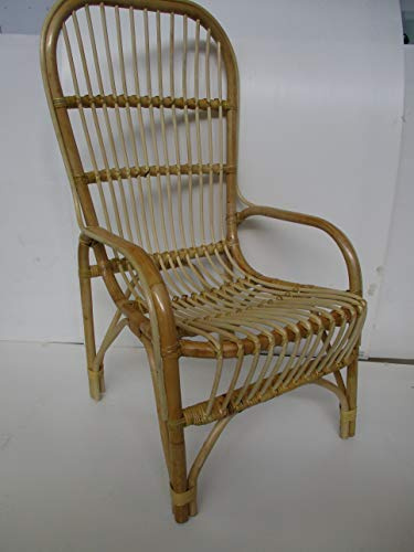 fantasie d oriente POLTRONA IN VIMINI RATTAN NATURALE CM.56X63 SCHIENALE CM 110 H GIARDINO E CASA SEDUTA CM 45 SALOTTO