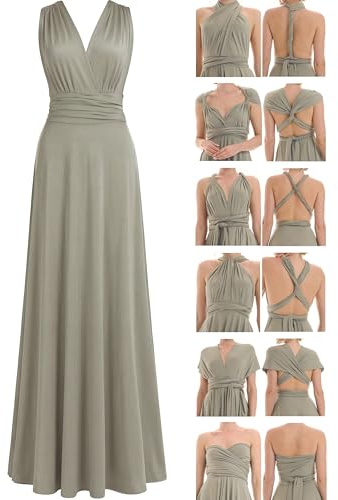 Juvell Brudtärna Klänning - Infinity Dress Maxi - Klänning med omlott - Bandeau Topp ingår - Formell-Afton-Kvälls-Bröllop-Prom - 1000