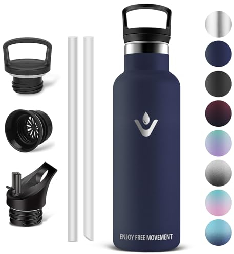 Vikaster Botella para beber de acero inoxidable, 500ml Botella agua, Mantener 12H Caliente/24 Frío, Termo Sin BPA, para Deporte, Viaje, Escuela, Exterior, Oficina, Hogar.