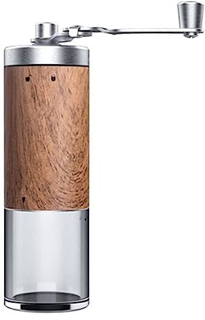 Handkaffekvarn, Kaffekvarn Burr Rostfritt Stål Liten Hushålls Kaffe Handkvarn Med Trä Ådring Snabb Slipning Bärbar