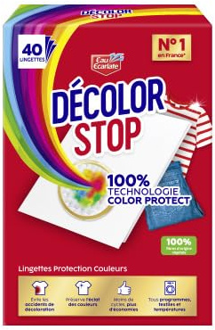 Decolor Stop, Lingettes protection couleurs, evite les accidents de decoloration, preserve l'eclat des couleurs, tous programmes textiles et temperatures x40 lingettes