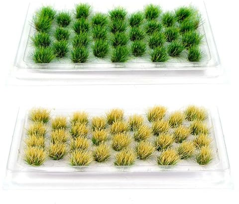 HDGSAFD Mini Simulation De Plante De Pelouse, 64 Pièces, Modèle De Maison De Poupée, Décoration d'herbe, Scène Architecturale, Accessoires De Modèle