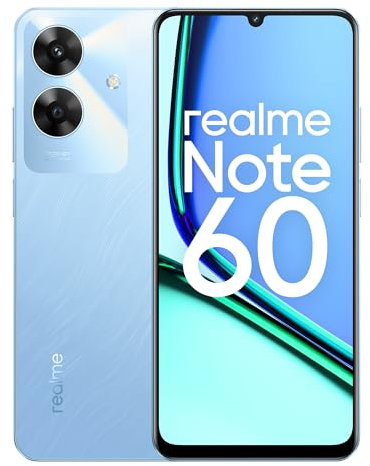 realme Note60 Smartphone 4+128 GB, Cámara Transparente de 32MP,Teléfono Móvil 4G Dual SIM, Pantalla LCD 90Hz 6,74, Batería 5000mAh, Azul, sin Adaptador