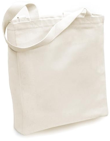 KXT DES!GN Tragetasche aus Baumwoll-Canvas mit Reißverschluss und Innentasche (UNBEDRUCKT)